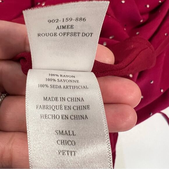 Rails Sz S Aimee Wrap Dress in Rouge Offset Dot - Picture 8 of 9